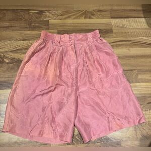 100% Silk Vintage Lady Footlocker High Rise Short Pink Size Small Sun Faded